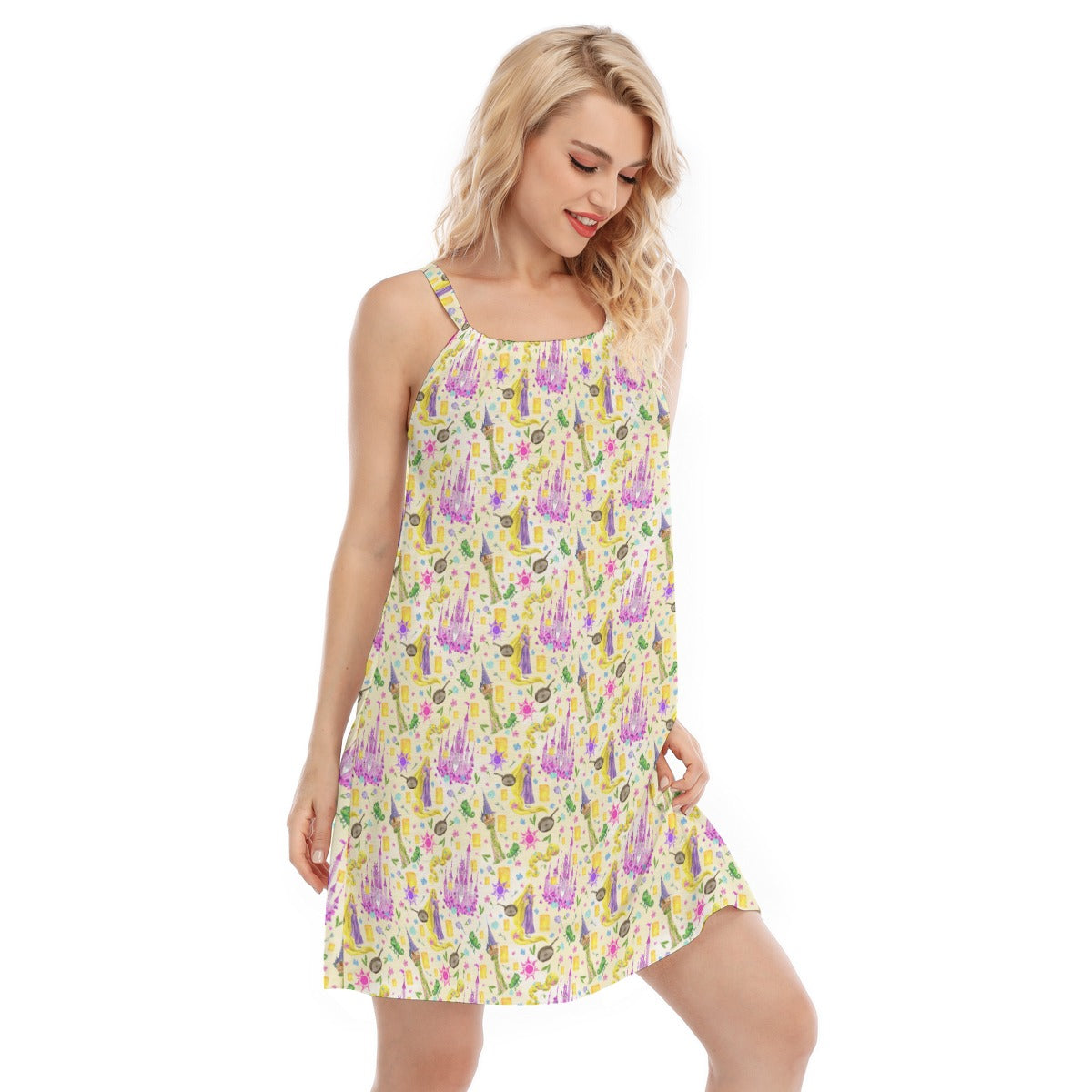 Watercolor Golden Hair Kingdom - Women’s Adjustable Sundress