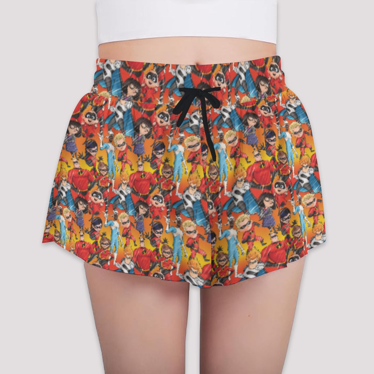 Super Squad Sketched - Girls’ Flowy Pocket Shorts