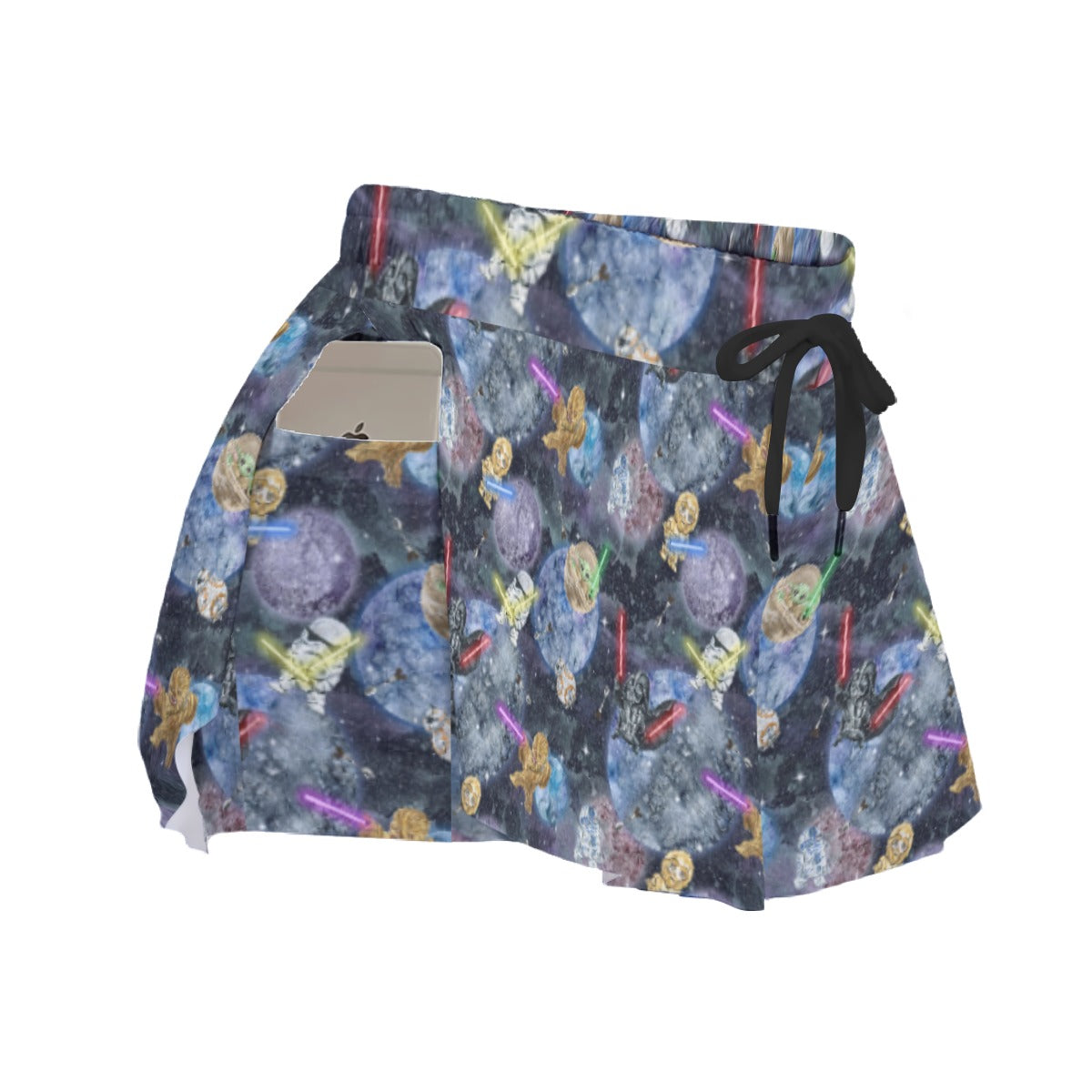 Watercolor Cosmic Battle - Women's Flowy Pocket Shorts
