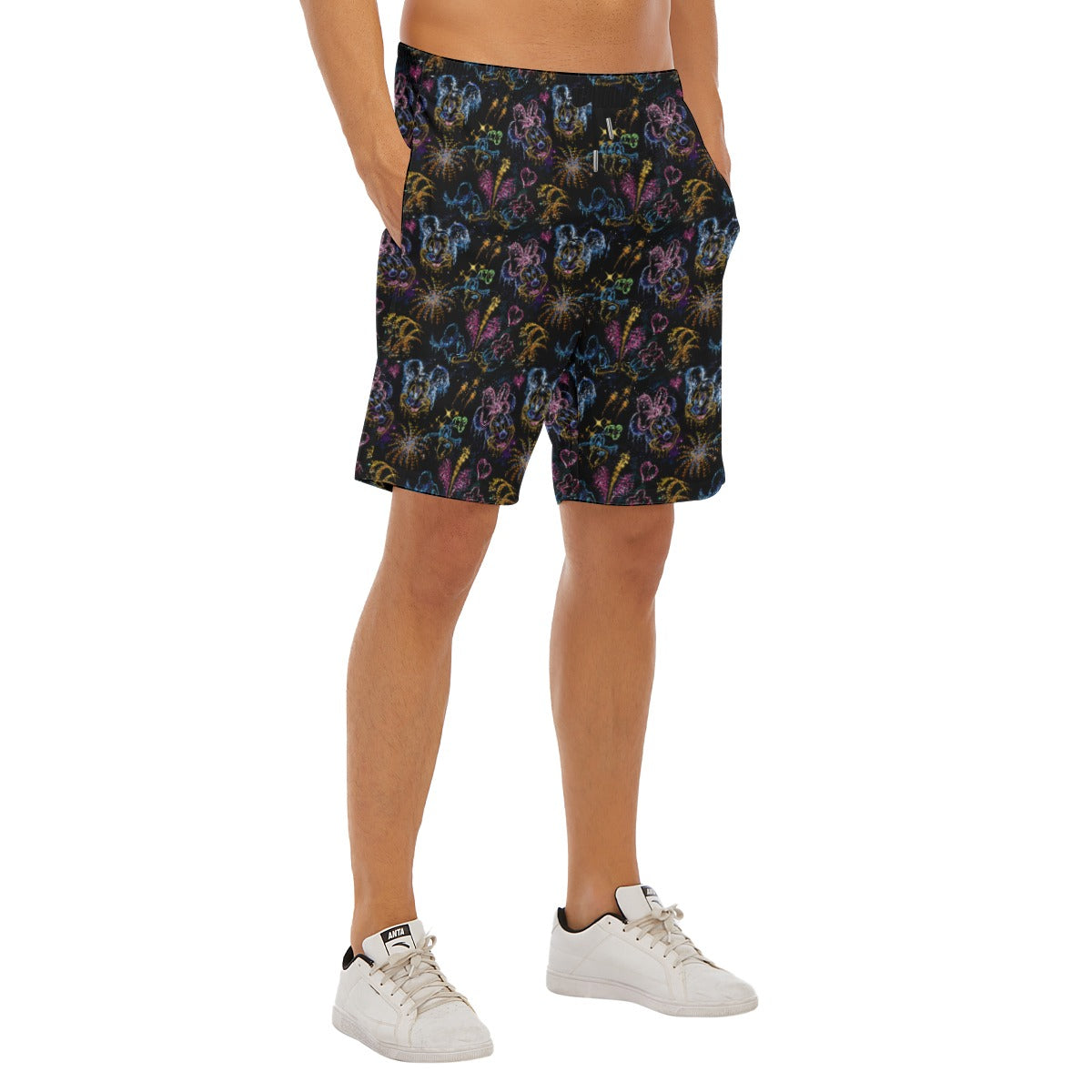 Mouse Friends’ Love in the Sky - Men’s Pocket Beach Shorts