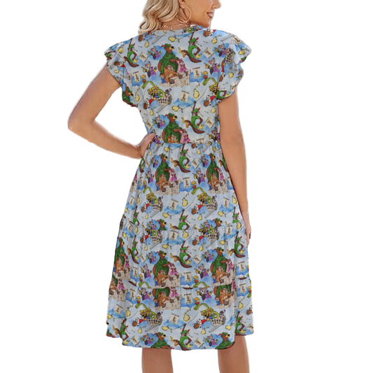 Robin Hood Adventure - Women's Tiered Pocket Midi Dress