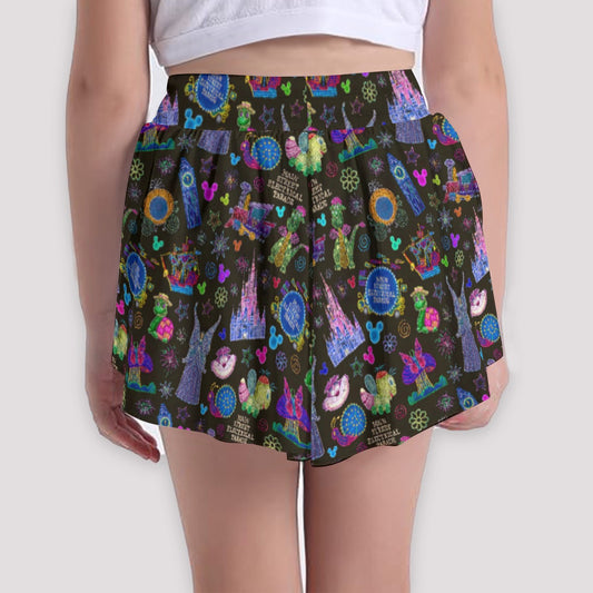 Main Street Neon Parade - Girls’ Flowy Pocket Shorts