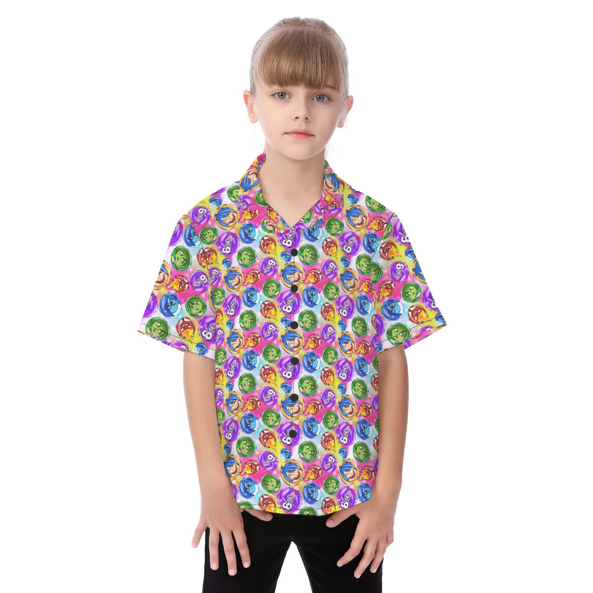 Inside Out Emotions - Kid's Hawaiian Button Up Shirt