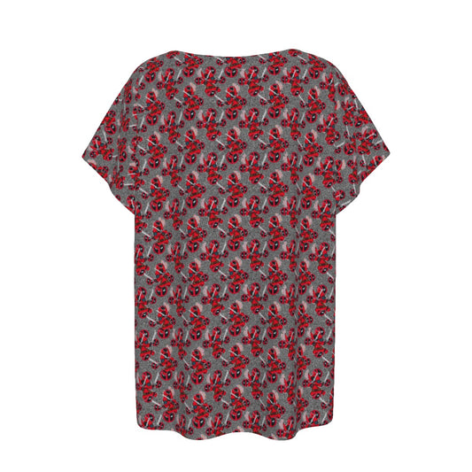 Superhero Stitch - Red Masked Hero - Women’s Relaxed Fit Scoop Tee