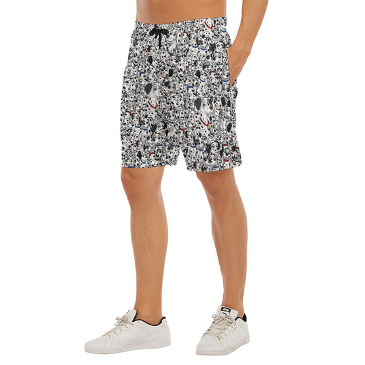 Sketchy Spotted Puppies - Men’s Pocket Beach Shorts