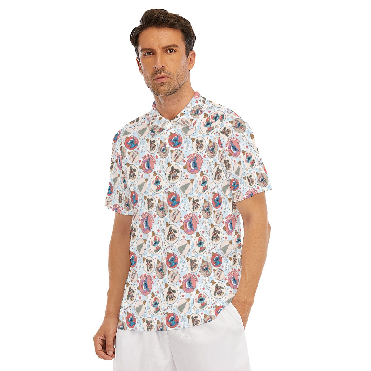 Festive Elf and Ornament Fun - Men's Polo Shirt
