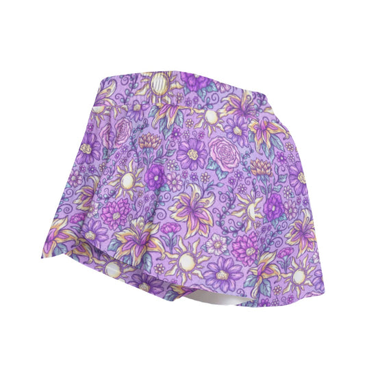 Fairytale Florals – Radiant Sunlight - Women's Flowy Pocket Shorts