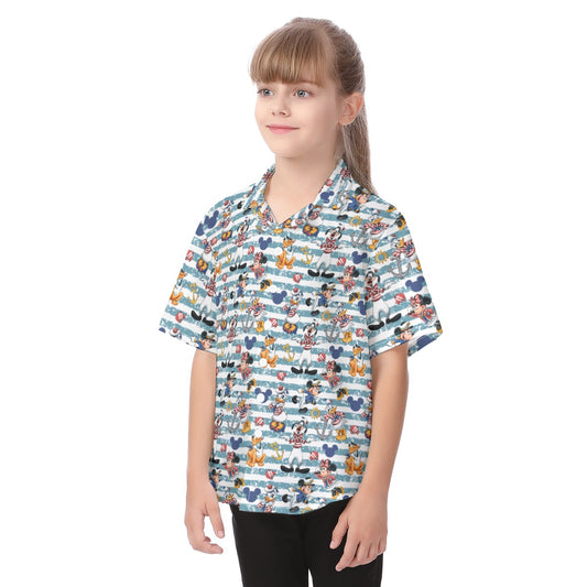 Cruise Crew on Deckends - Kid's Hawaiian Button Up Shirt