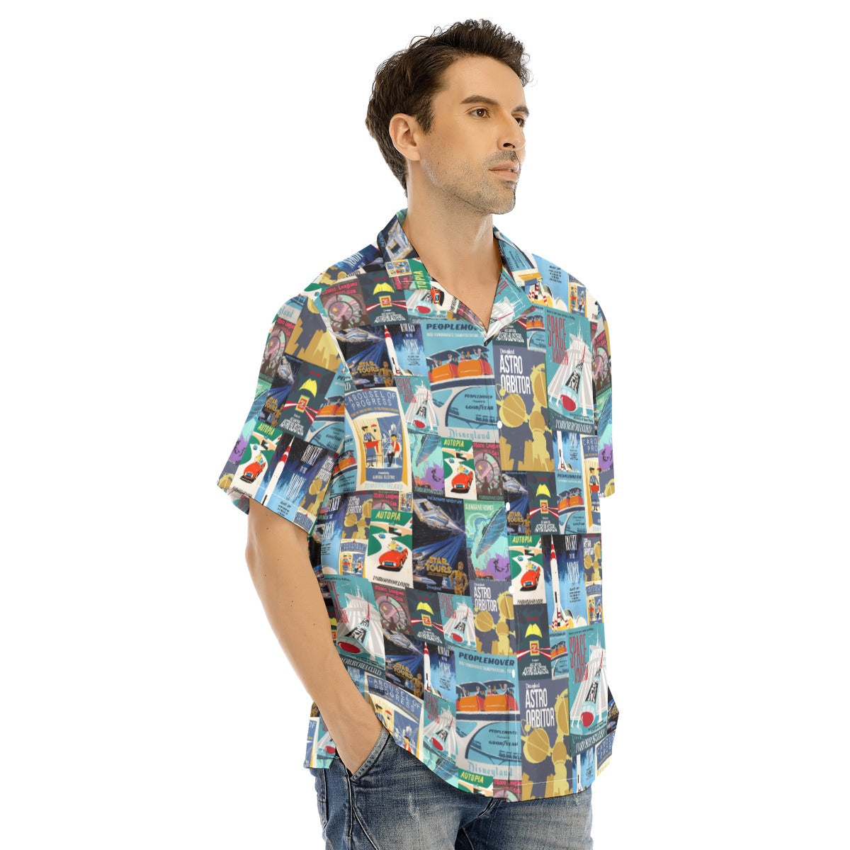 Vintage Tomorrow Ride Posters - Men's Hawaiian Button Up Shirt