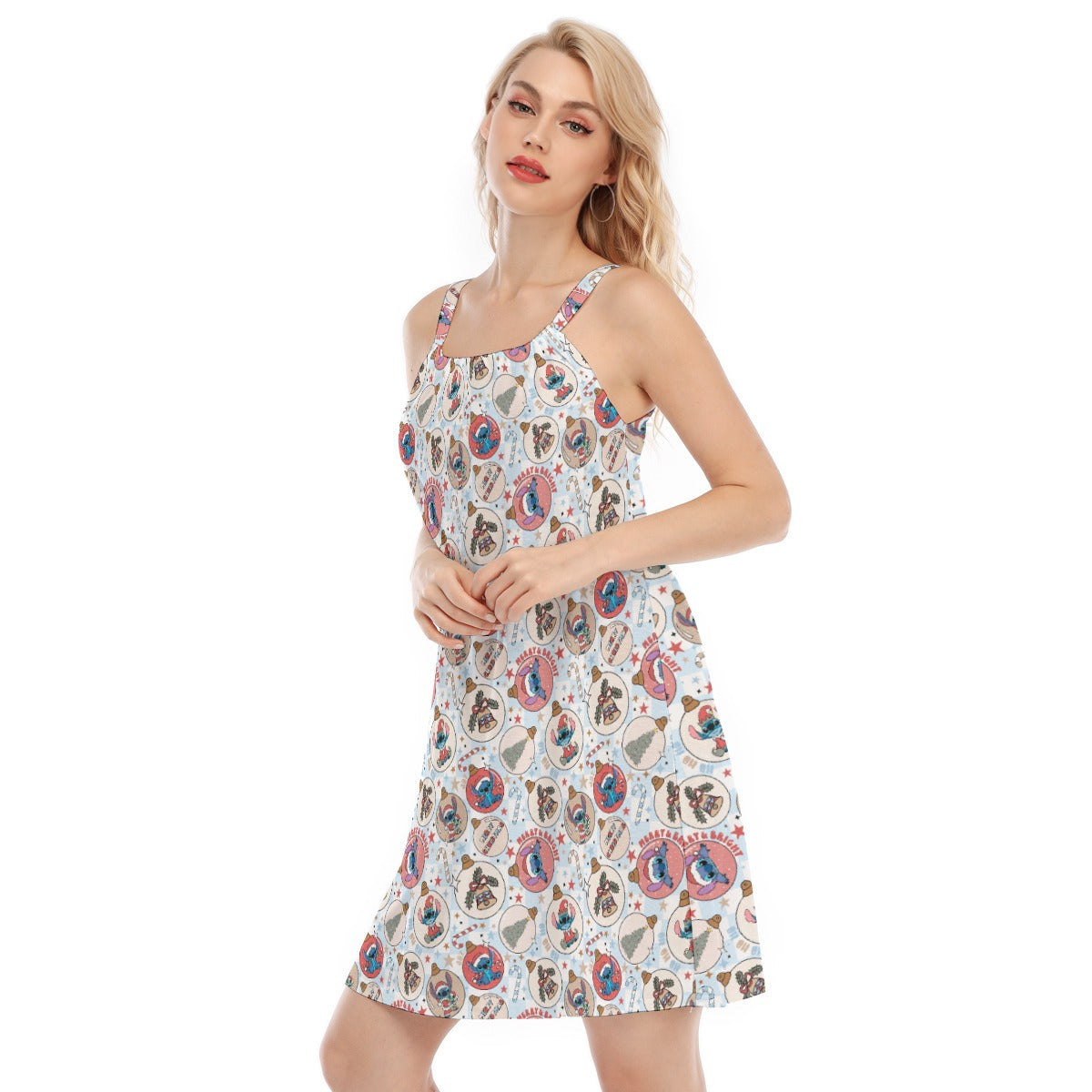 Festive Elf and Ornament Fun - Women’s Adjustable Sundress