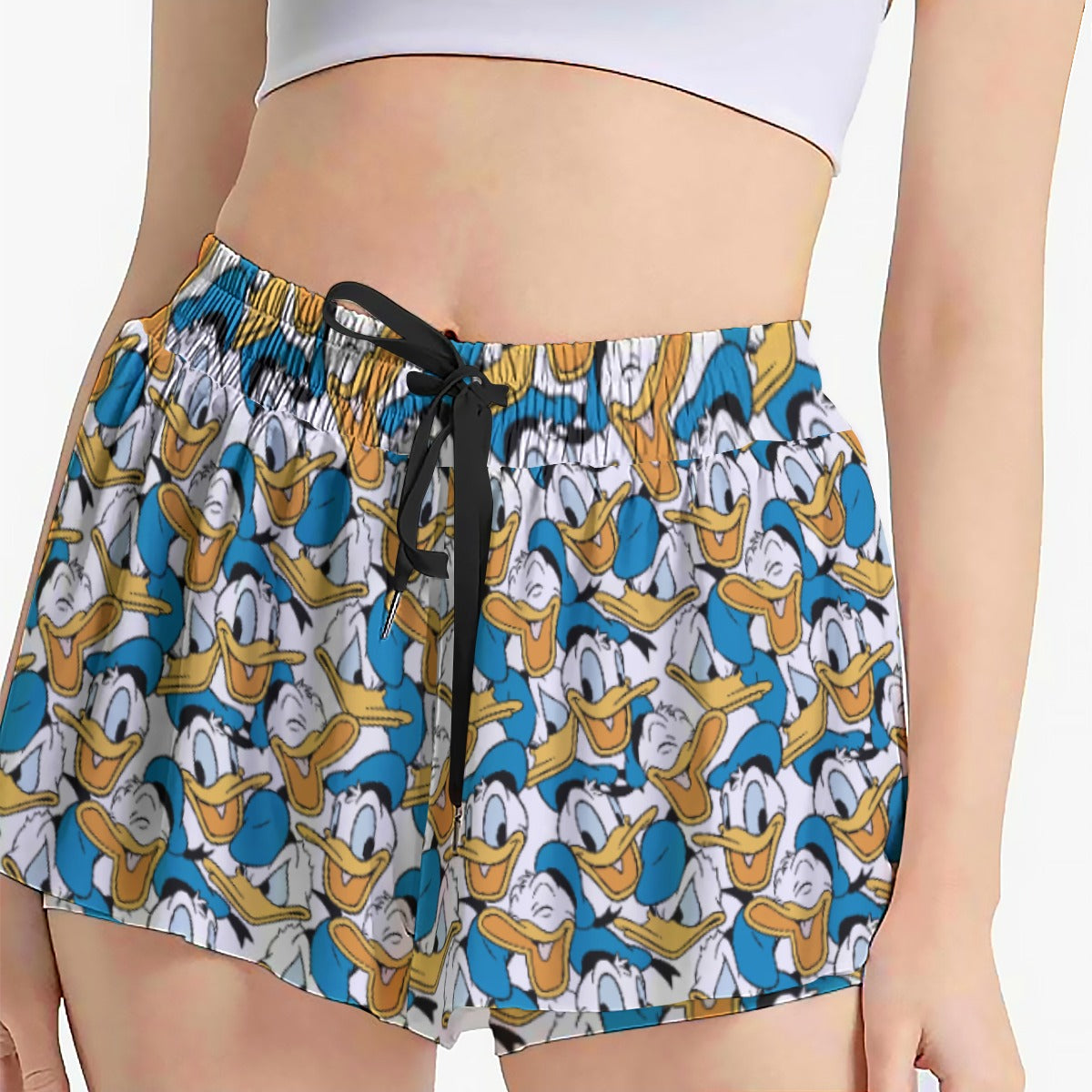 Many Faces of Feisty Duck - Women's Flowy Pocket Shorts
