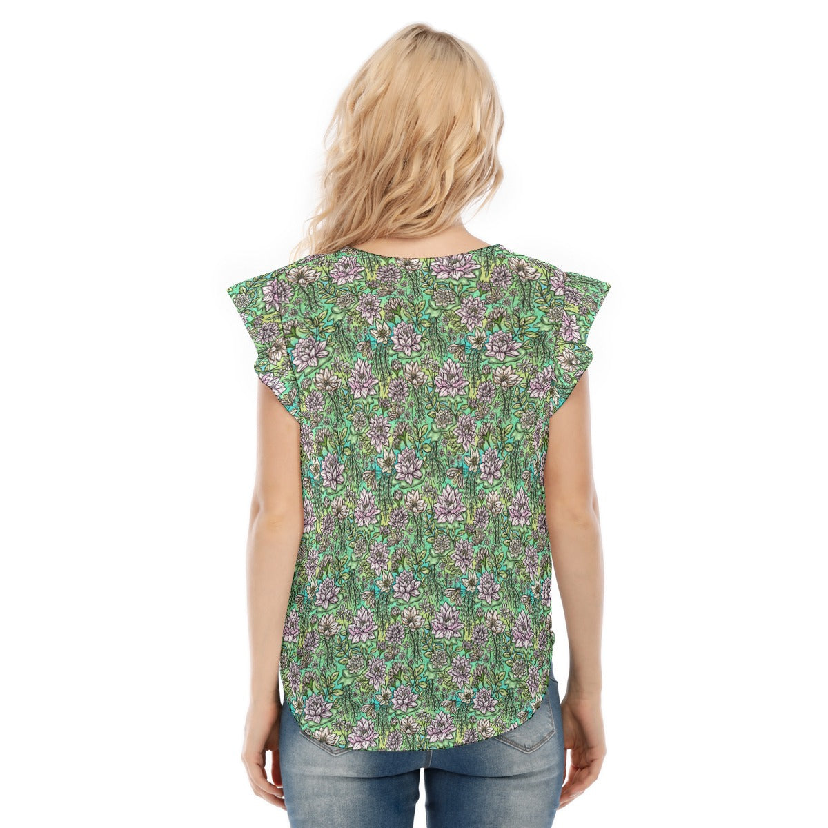 Fairytale Florals – Bayou Blooms - Women’s Flutter Sleeve Top