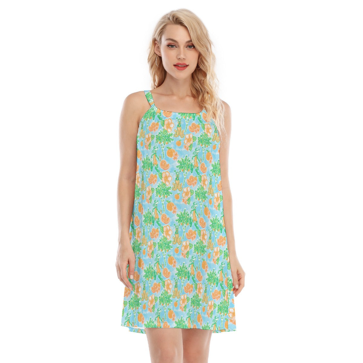 Neon Tangerine Island Pals - Women’s Adjustable Sundress