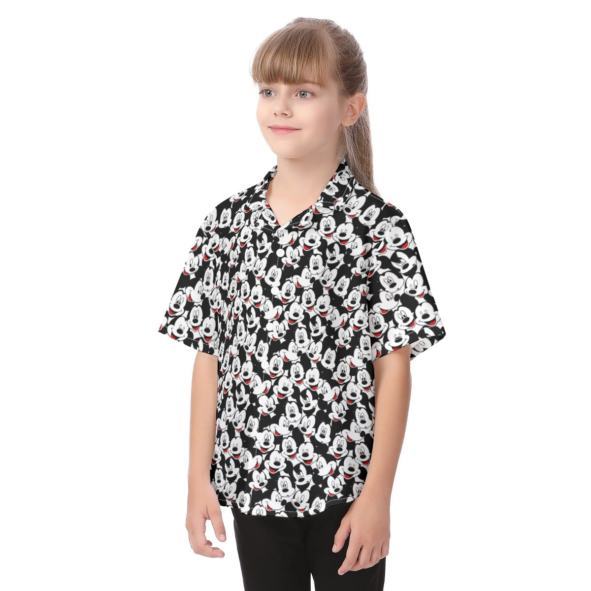 Many Faces of Classic Mouse - Kid's Hawaiian Button Up Shirt