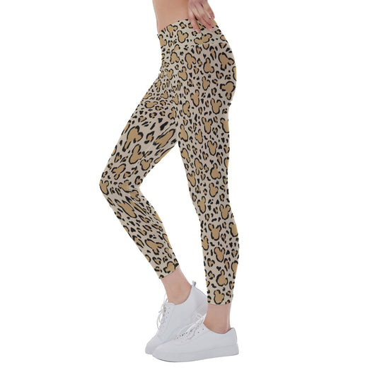 Mouse Ears Animal Print - Women's Yoga Leggings