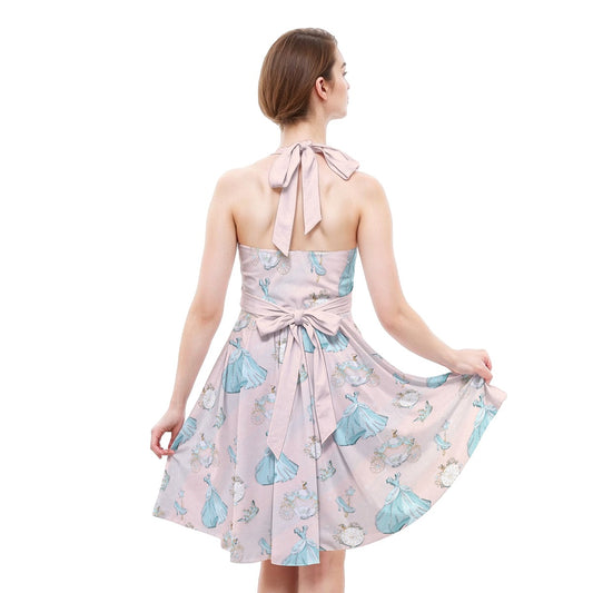 Pastel Midnight Magic - Women's Halter Vintage Pocket Dress