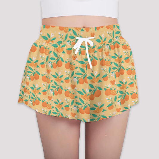 Hidden Citrus Delight - Girls’ Flowy Pocket Shorts