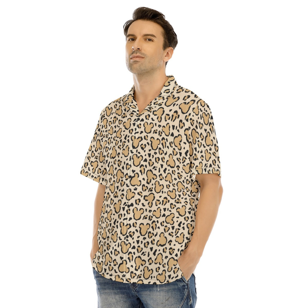 Mouse Ears Animal Print - Men's Hawaiian Button Up Shirt