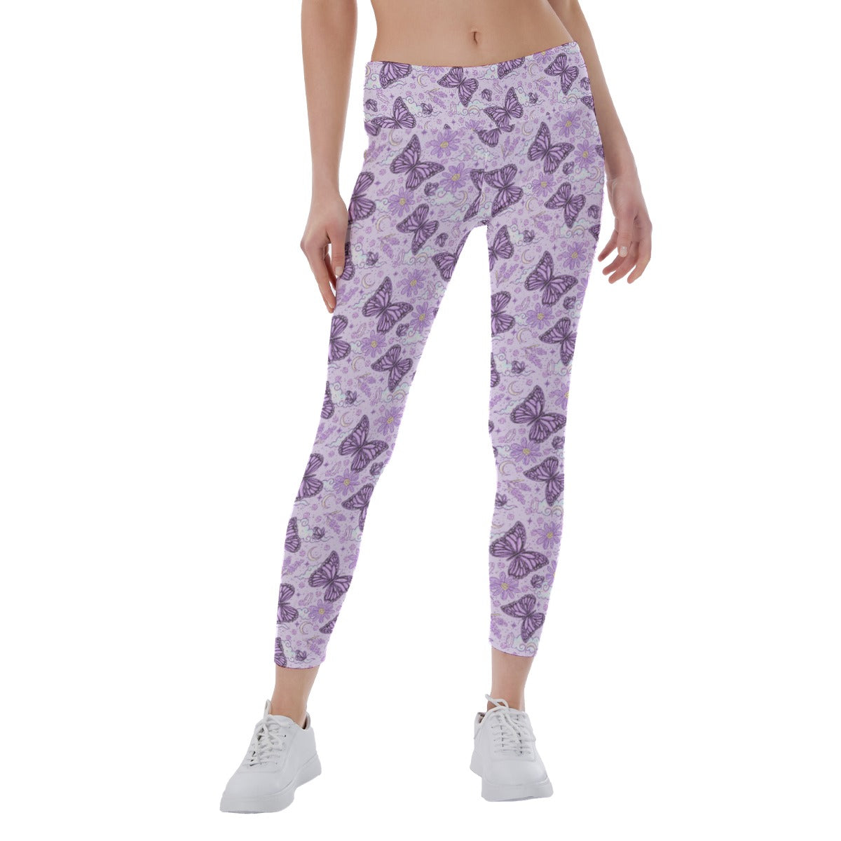 Lavender Butterflies - Women's Yoga Leggings