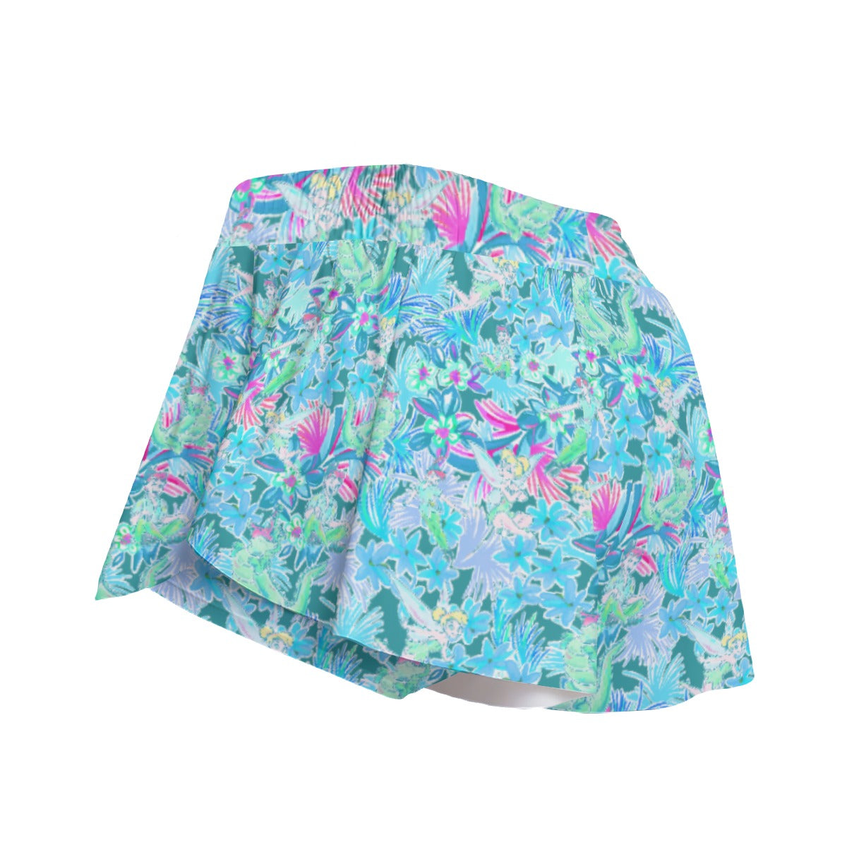 Bright Floral Flight - Neverland Adventure - Women's Flowy Pocket Shorts