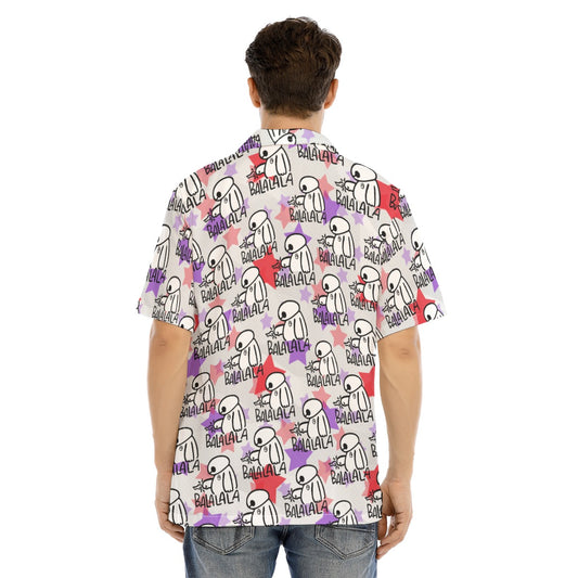 White Robot Balala - Men's Hawaiian Button Up Shirt