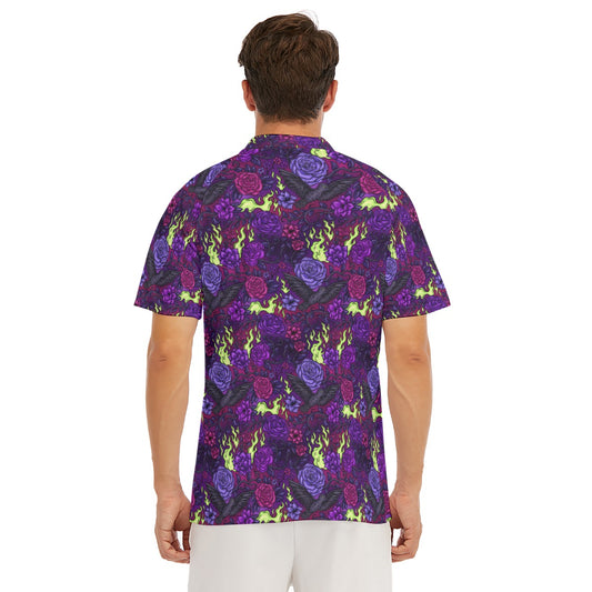 Fairytale Florals - Dark Enchantress - Men's Polo Shirt