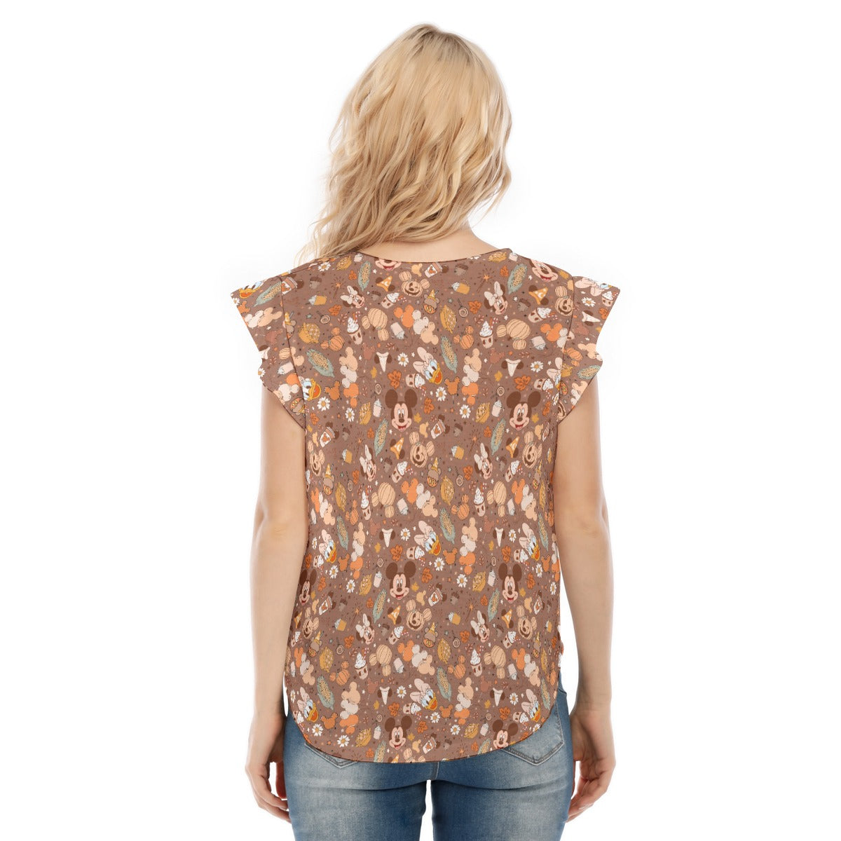 Pumpkin Spice Friends Fall - Women’s Flutter Sleeve Top