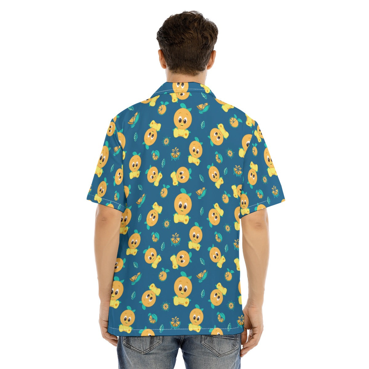Cheerful Citrus Bird - Men's Hawaiian Button Up Shirt
