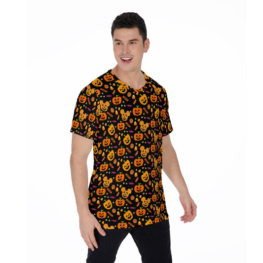 Cheerful Pumpkin Mouse Halloween - Men's Short Sleeve T-Shirt