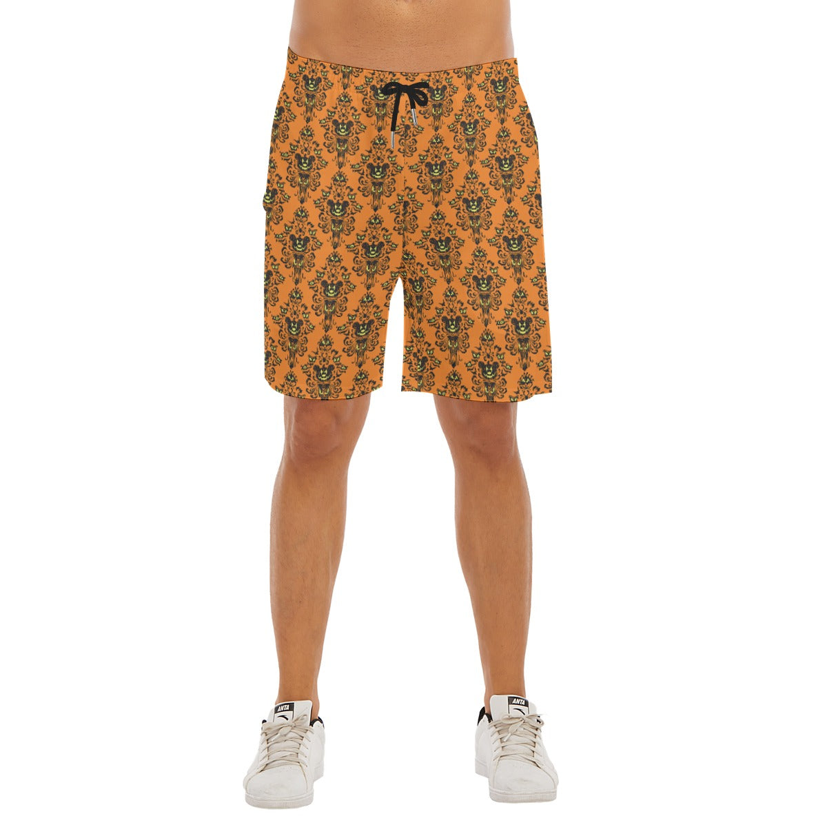 Haunted Halloween Mansion Wallpaper - Men’s Pocket Beach Shorts