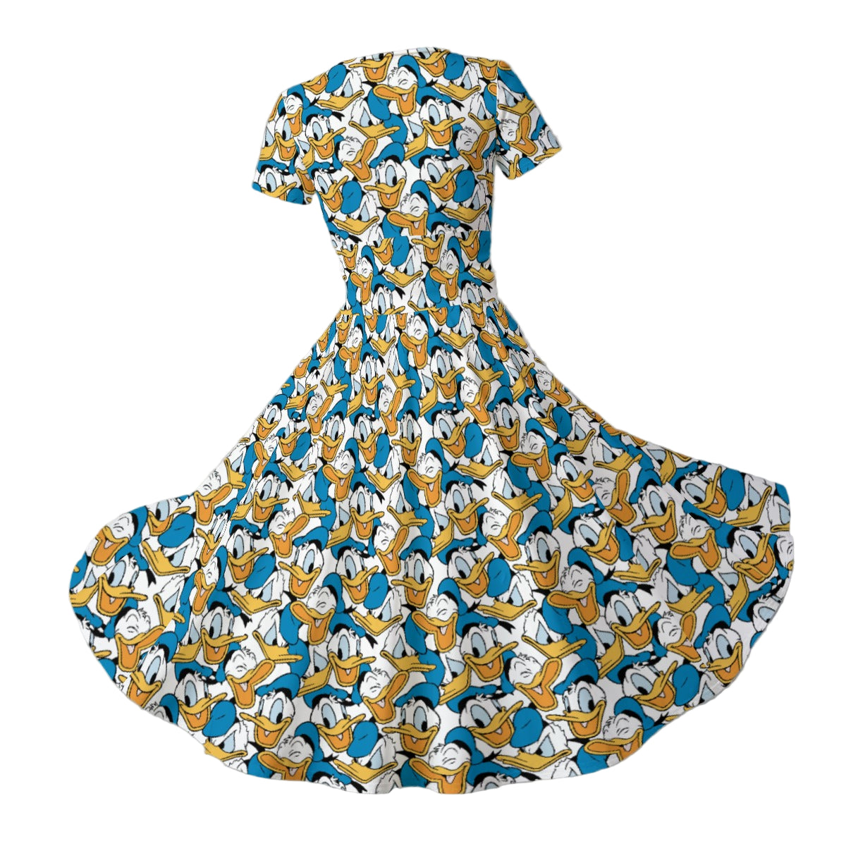 Many Faces of Feisty Duck - Women's V-Neck Ruched Midi Dress