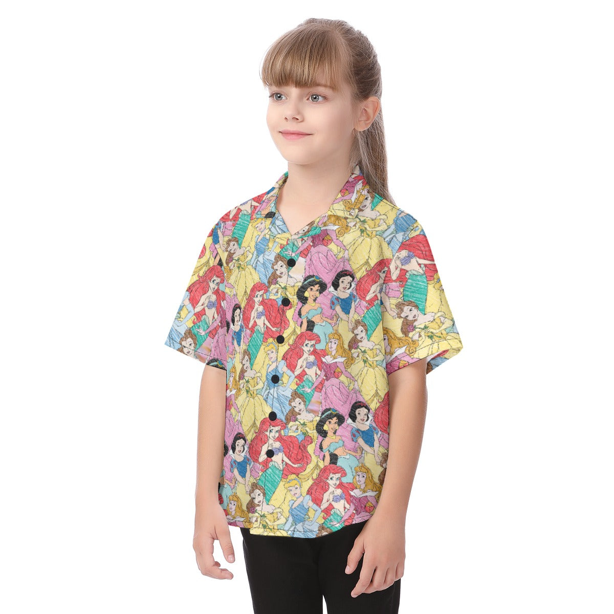 Royal Princess Sketches - Kid's Hawaiian Button Up Shirt