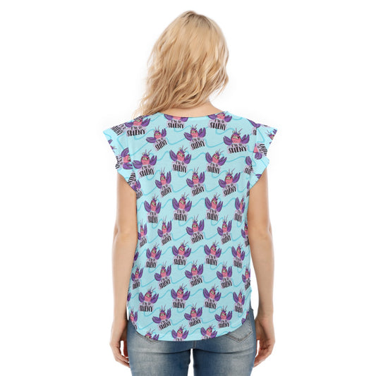 Shiny Deep-Sea Villain - Women’s Flutter Sleeve Top