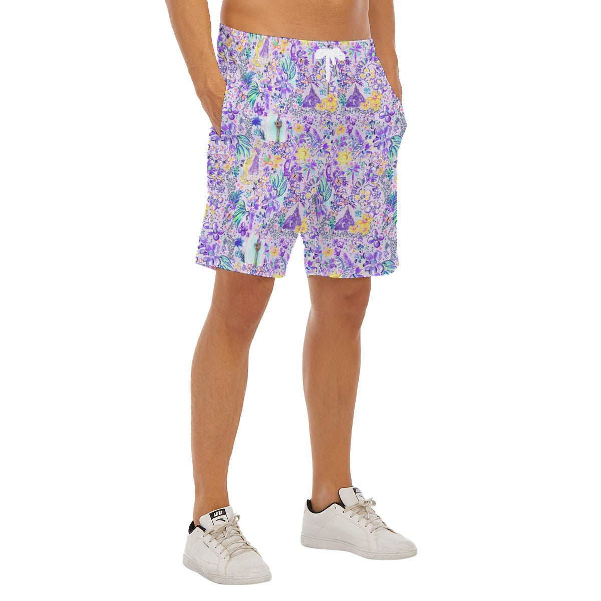 Bright Tropical Princess - Tower Light Festival - Men’s Pocket Beach Shorts