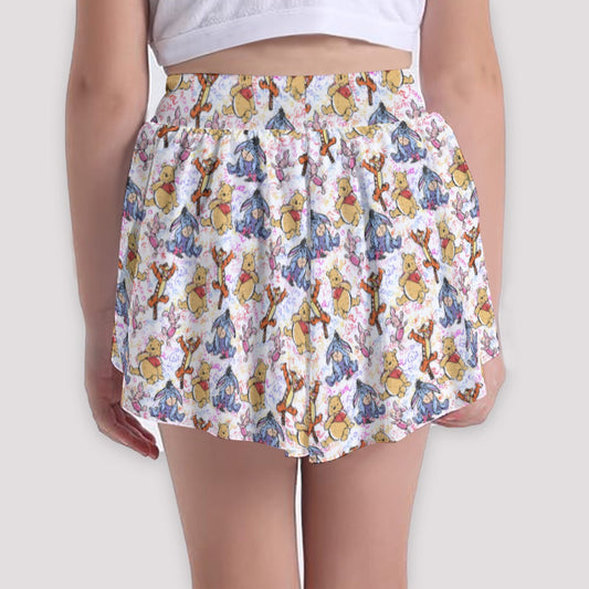 Beloved Forest Friends Sketch Autographs - Girls’ Flowy Pocket Shorts