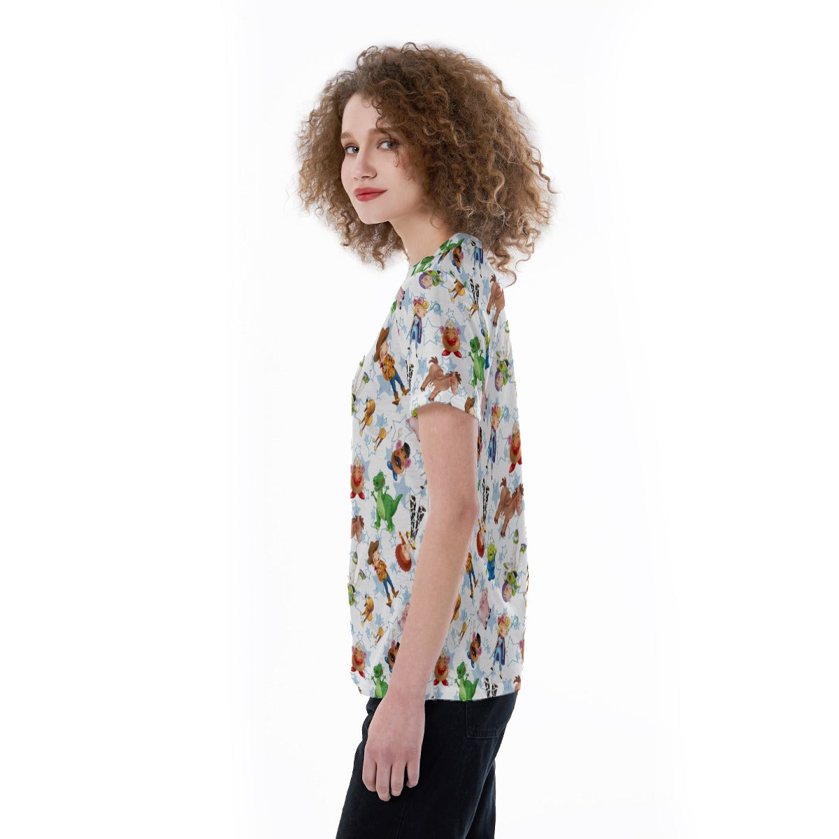 Playful Toy Friends - Women's Short Sleeve V-Neck T-Shirt
