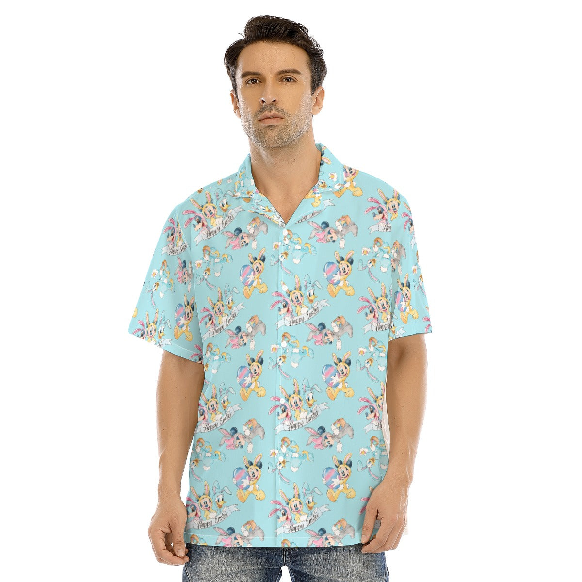 Spring Bunny Costume Crewumes - Men's Hawaiian Button Up Shirt