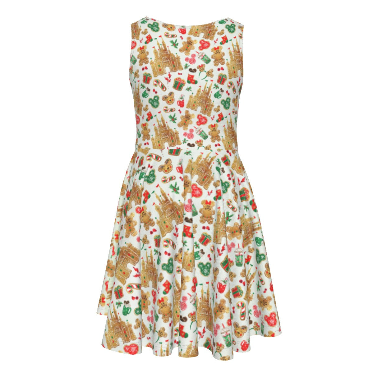 Gingerbread Castle Holiday Treats - Kid's Sleeveless Skater Dress
