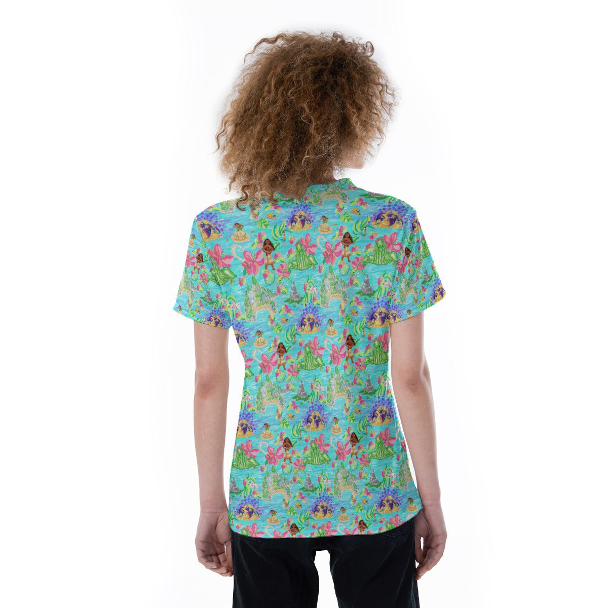 Tropical Island Paradise - Women's Short Sleeve V-Neck T-Shirt