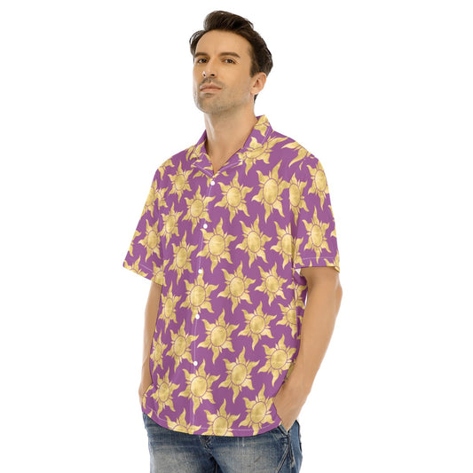 Golden Sun Symbols - Men's Hawaiian Button Up Shirt