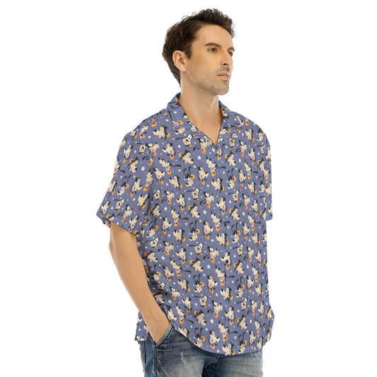 Funny Silly Dog - Men's Hawaiian Button Up Shirt