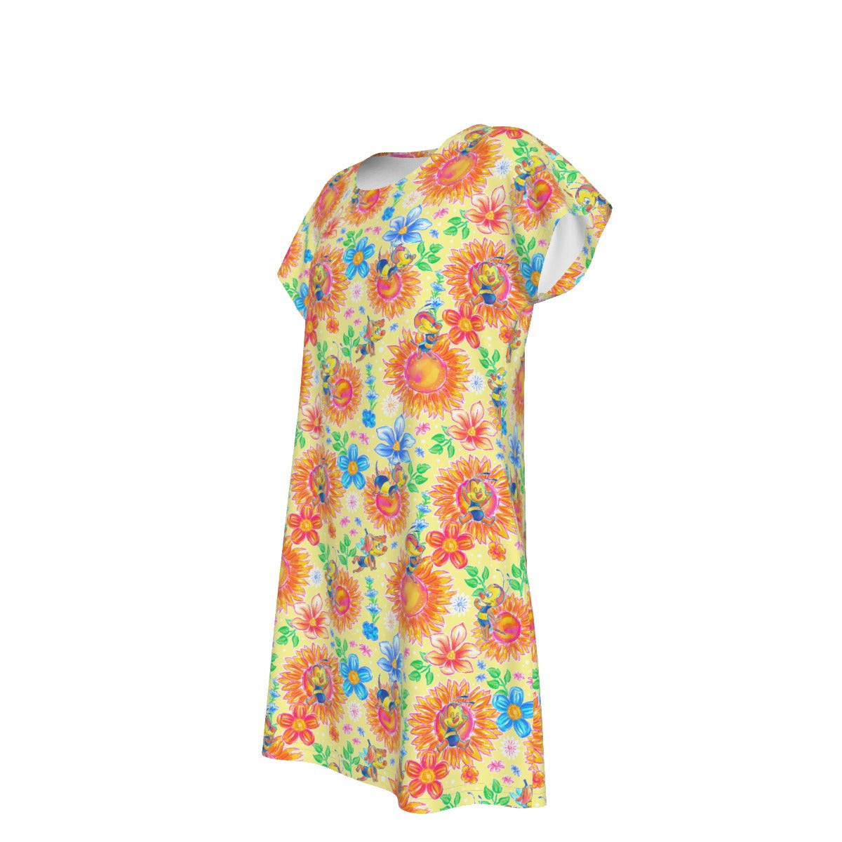 Buzzing Garden Buddy - Women's T-Shirt Dress