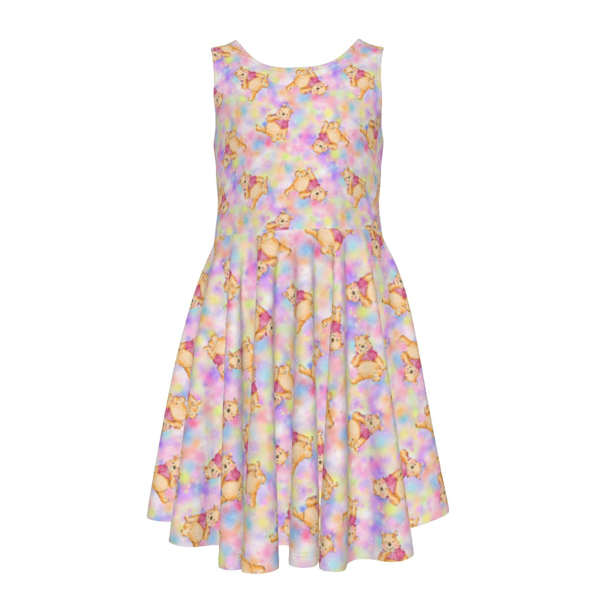 Watercolor Honey Bear - Kid's Sleeveless Skater Dress