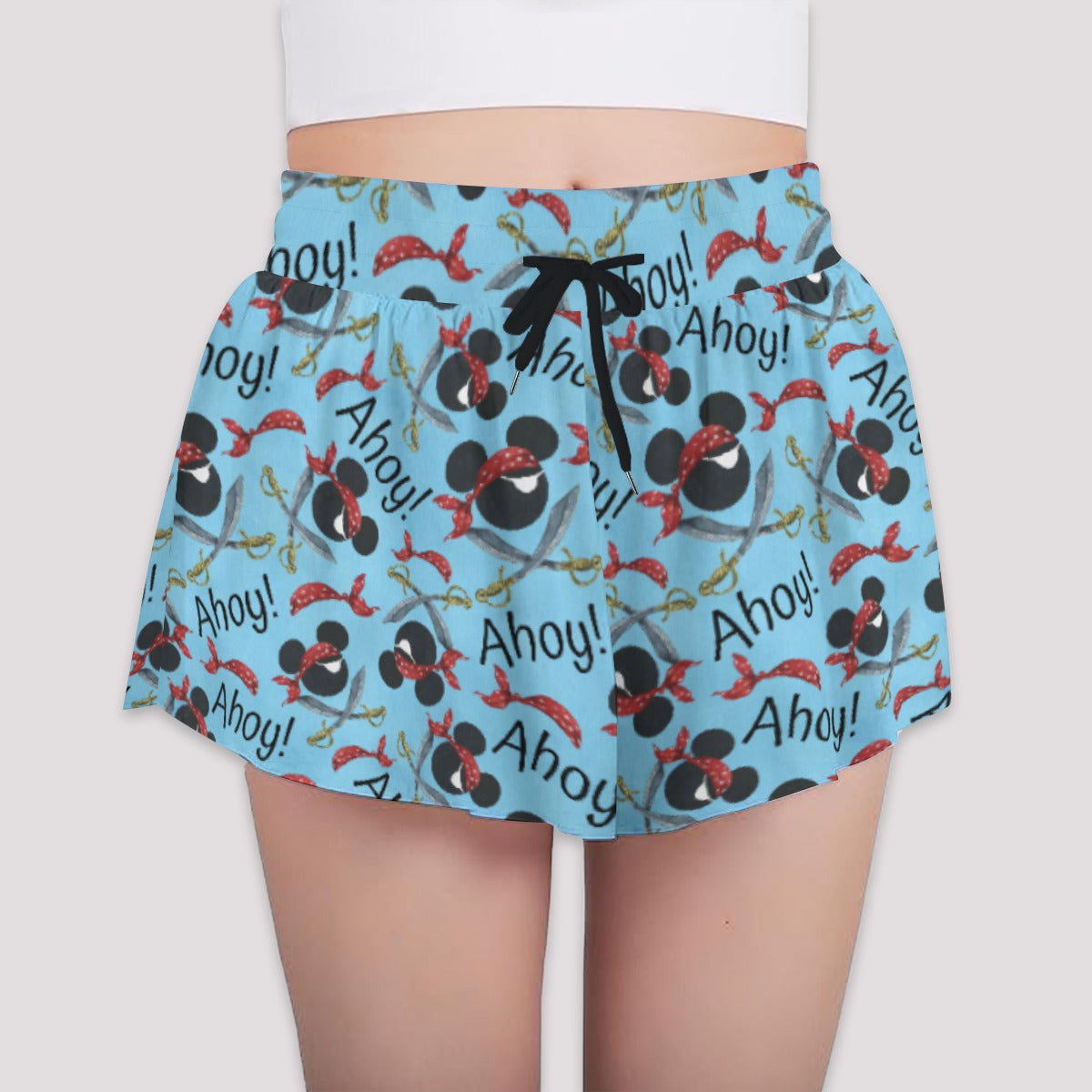 Pirate Mouse Ahoy! - Girls’ Flowy Pocket Shorts