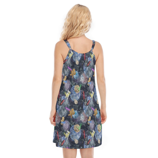 Watercolor Cosmic Battle - Women’s Adjustable Sundress