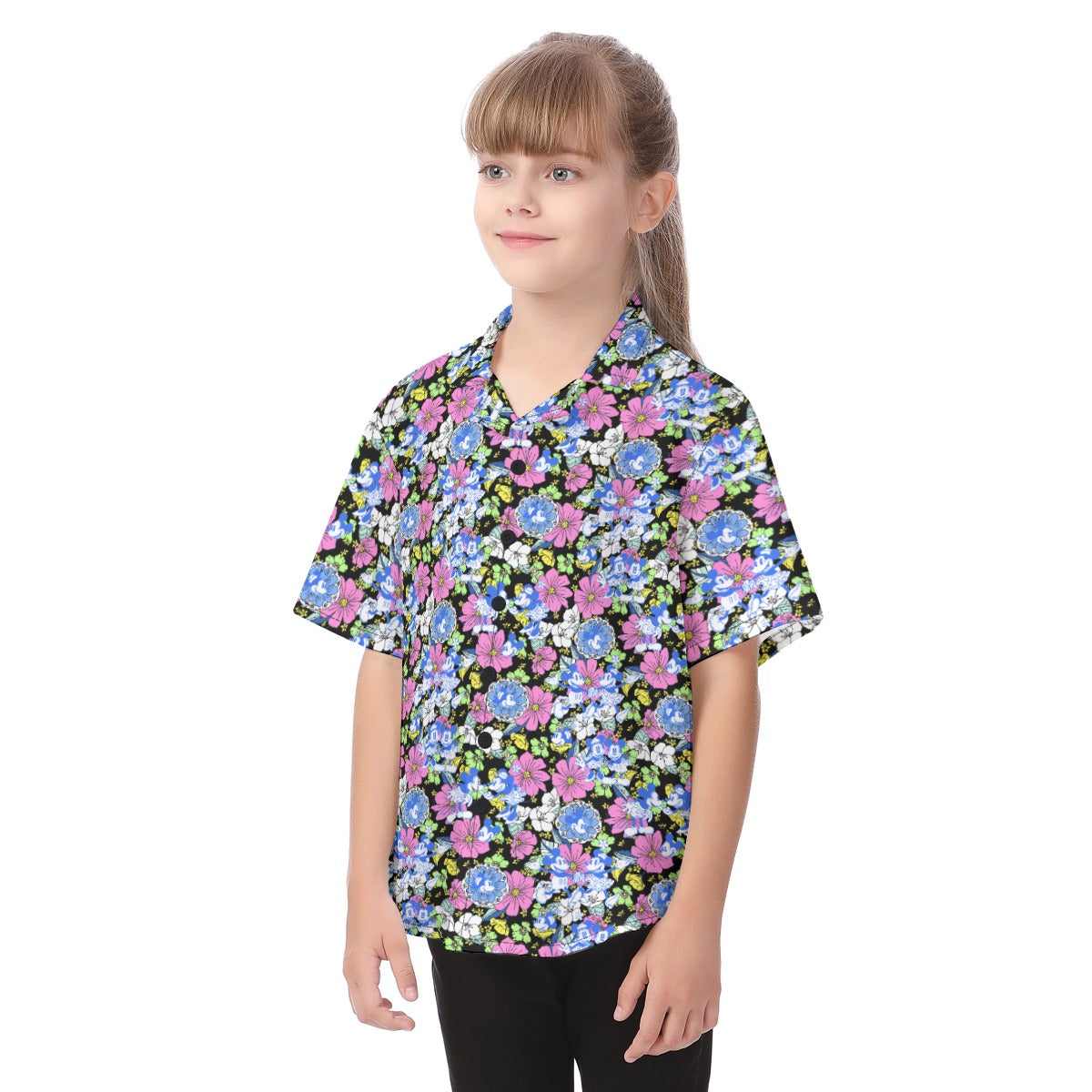 Garden Whimsy - Vintage Mouse Romancennie - Kid's Hawaiian Button Up Shirt