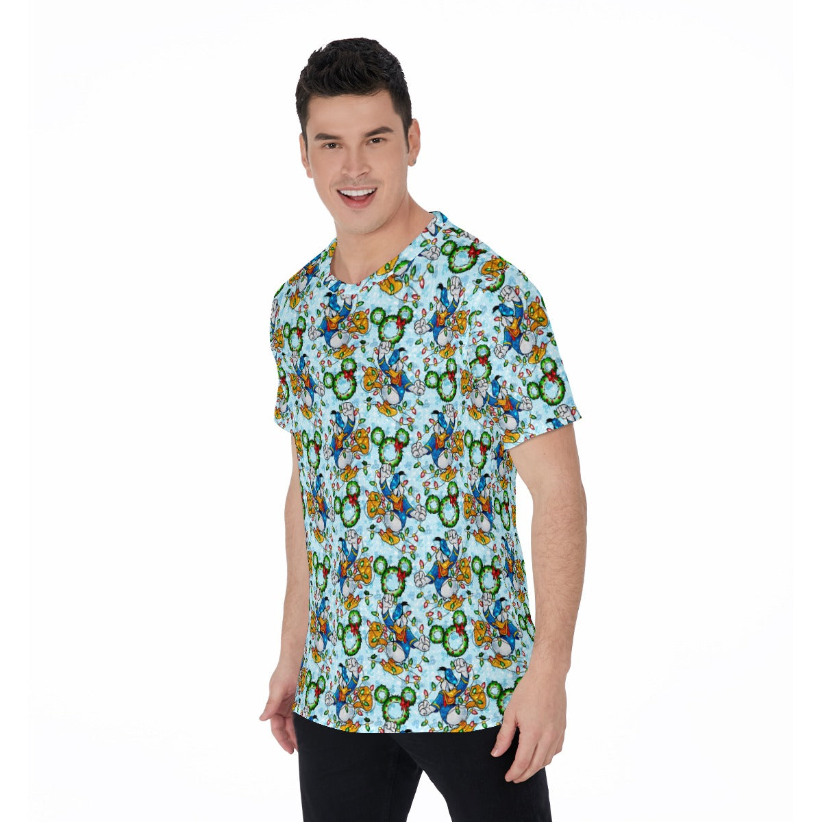 Duck’s Holiday Lights Tangle - Men's Short Sleeve T-Shirt
