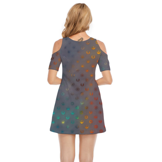 Galaxy Far Away - Women's Cold Shoulder Cotton Dress