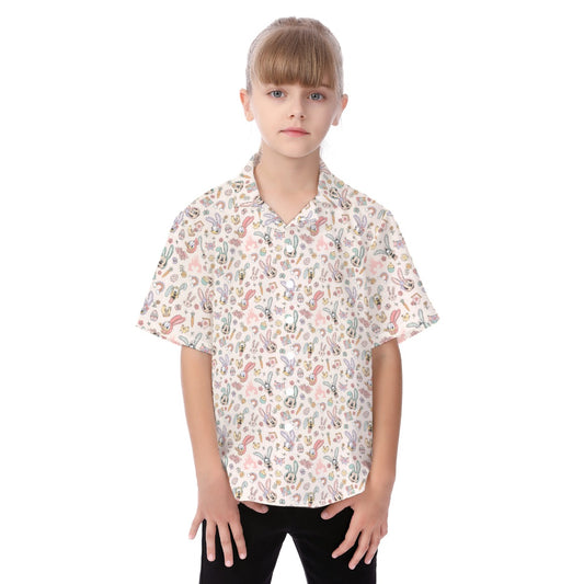 Springtime Friends Celebration Fun - Kid's Hawaiian Button Up Shirt