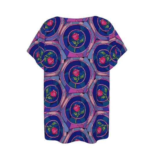 Enchanted Rose Stained Glass - Women’s Relaxed Fit Scoop Tee
